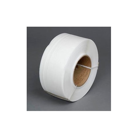 Global Industrial„¢ Machine Grade Strapping, 1/4W X 18000'L X 0.024 Thick, 8 X 8 Core, White